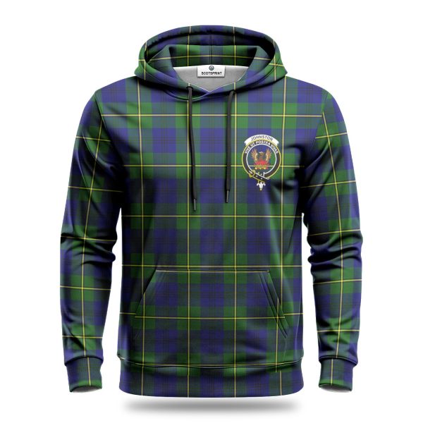 Johnston of Caskieben Tartan Crest Hoodie Online Sale - Image 2