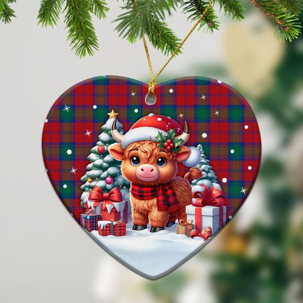 Auchinleck Tartan Christmas Ceramic Ornament - Highland Cow Winter Style For Sale - Image 5