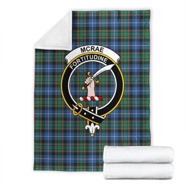 McRae Hunting Ancient Tartan Crest Blanket Cheap