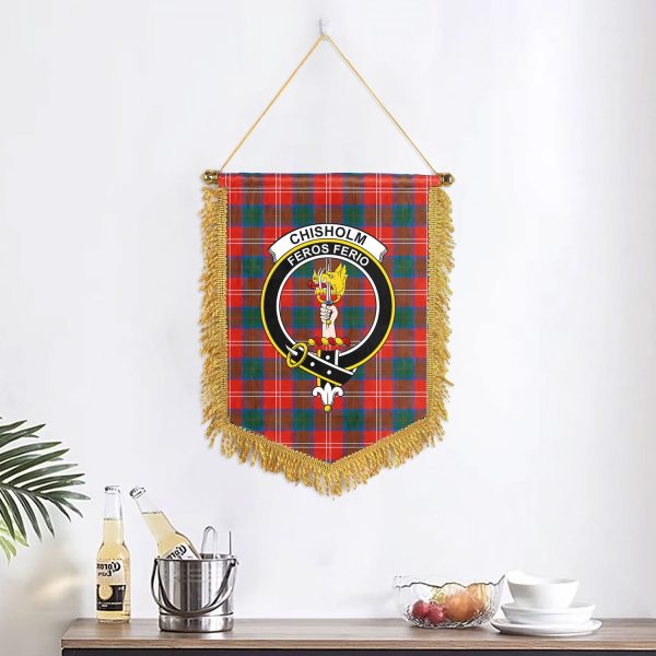Chisholm Ancient Tartan Crest Wall Hanging Banner Discount - Image 2