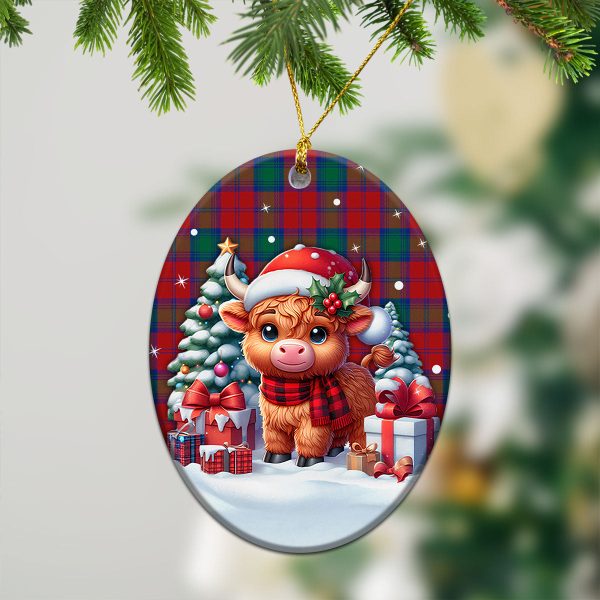 Auchinleck Tartan Christmas Ceramic Ornament - Highland Cow Winter Style For Sale - Image 3