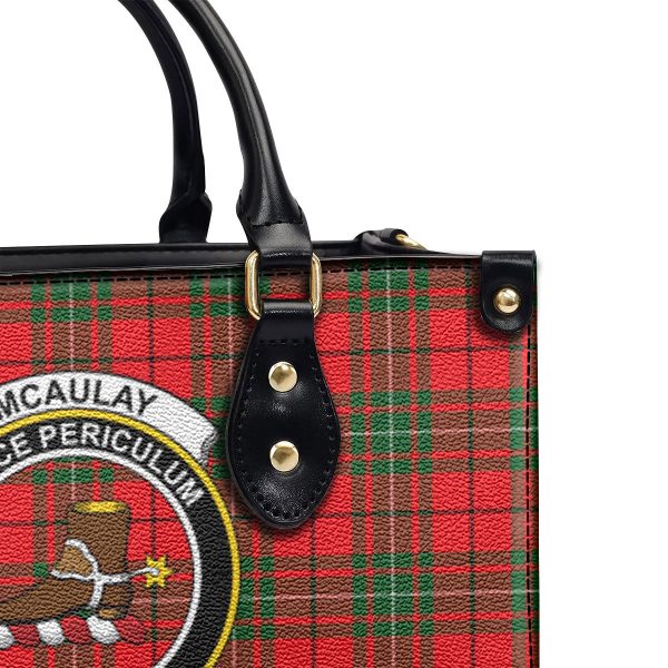 McAulay Modern Tartan Crest Leather Handbag For Discount - Image 5