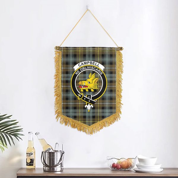 Campbell Argyll Weathered Tartan Crest Wall Hanging Banner Hot on Sale - Image 2