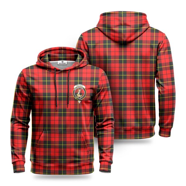 Wallace Hunting Red Tartan Crest Hoodie For Sale