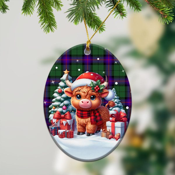 Armstrong Modern Tartan Christmas Ceramic Ornament - Highland Cow Winter Style Fashion - Image 3