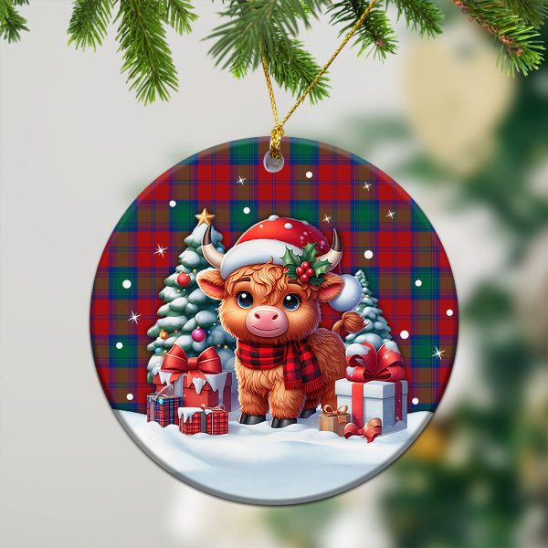 Auchinleck Tartan Christmas Ceramic Ornament - Highland Cow Winter Style For Sale - Image 2