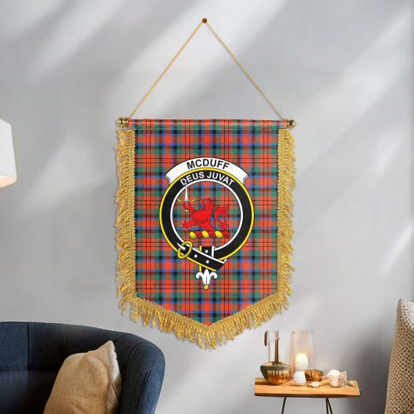 McDuff Ancient Tartan Crest Wall Hanging Banner Online now - Image 3