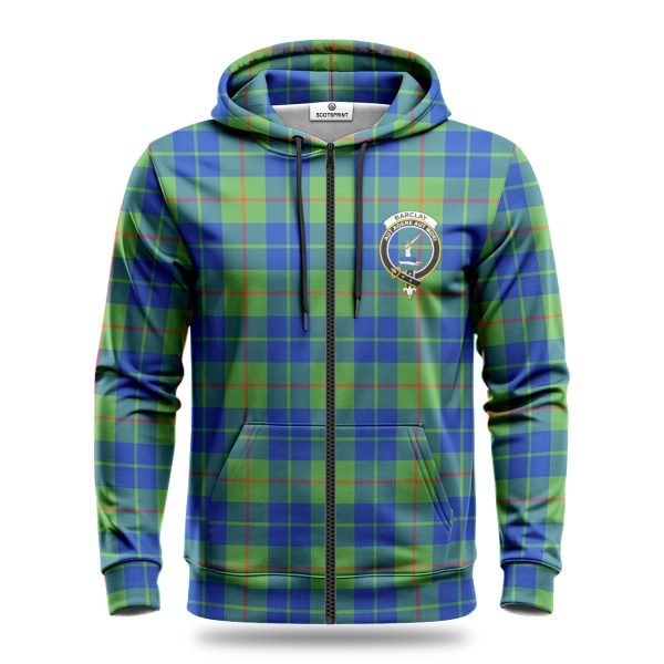Barclay Hunting Ancient Tartan Crest Hoodie For Sale - Image 3