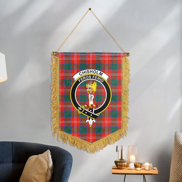 Chisholm Ancient Tartan Crest Wall Hanging Banner Discount - Image 3