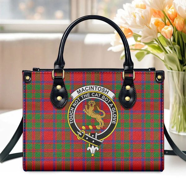 MacIntosh Modern Tartan Crest Leather Handbag Cheap