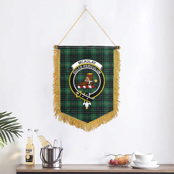 McAulay Hunting Ancient Tartan Crest Wall Hanging Banner Online Sale - Image 2