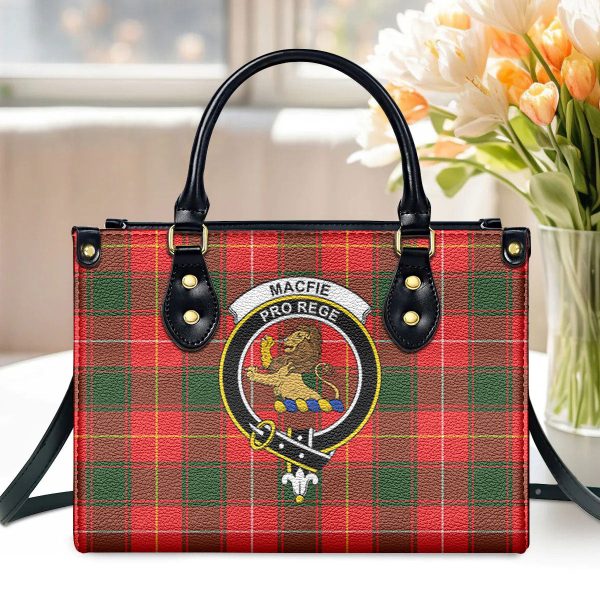 MacFie Tartan Crest Leather Handbag Online