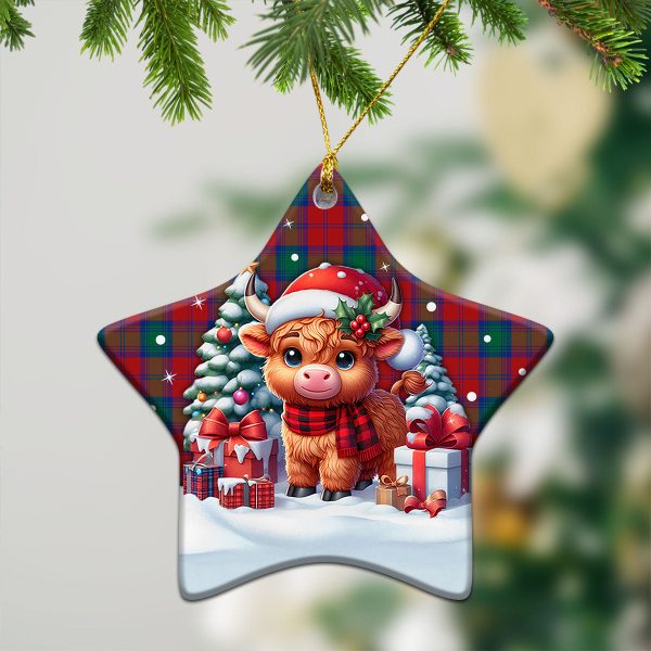Auchinleck Tartan Christmas Ceramic Ornament - Highland Cow Winter Style For Sale - Image 4
