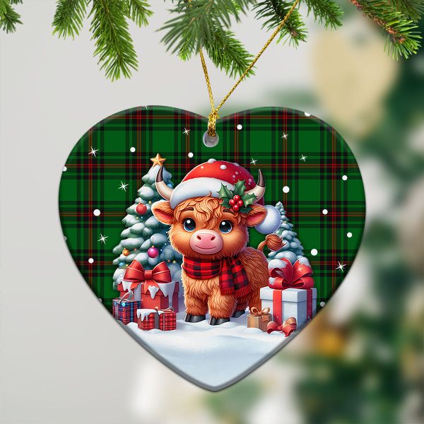 Anstruther Tartan Christmas Ceramic Ornament - Highland Cow Winter Style For Sale - Image 5