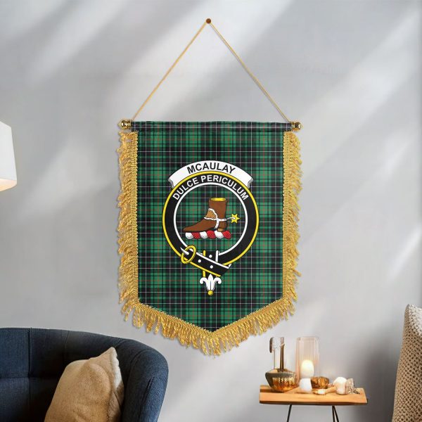McAulay Hunting Ancient Tartan Crest Wall Hanging Banner Online Sale - Image 3