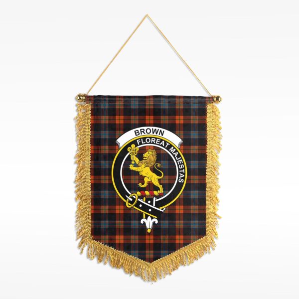Brown Ancient Tartan Crest Wall Hanging Banner Supply
