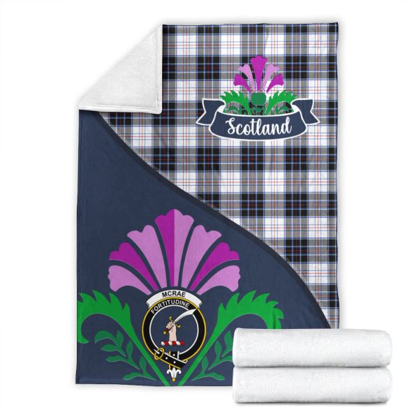 McRae Dress Modern Tartan Crest Premium Blanket - Thistle Style Online now