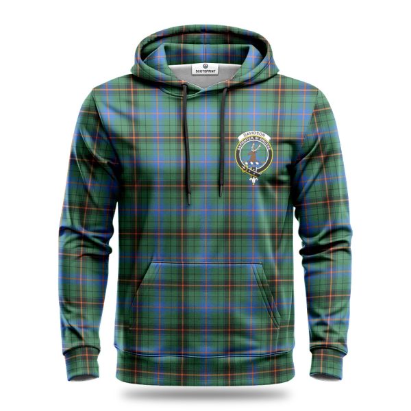 Davidson Ancient Tartan Crest Hoodie Fashion - Image 2