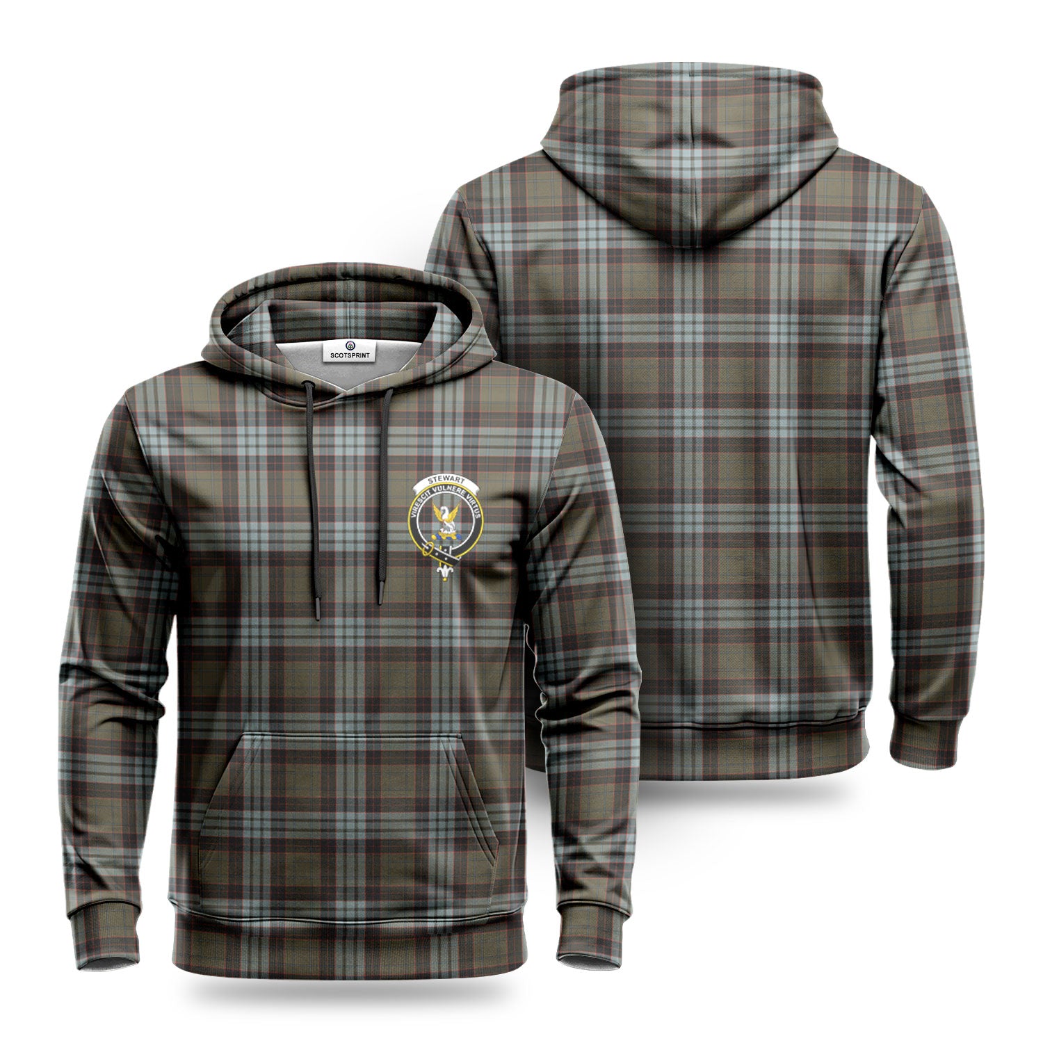 Stewart Old Weathered Tartan Crest Hoodie Supply