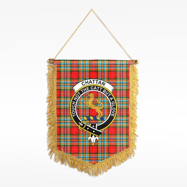 Chattan Tartan Crest Wall Hanging Banner Fashion
