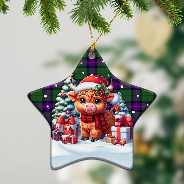 Armstrong Modern Tartan Christmas Ceramic Ornament - Highland Cow Winter Style Fashion - Image 4