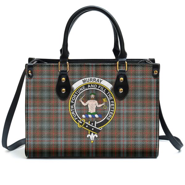 Murray of Atholl Weathered Tartan Crest Leather Handbag Supply - Image 2