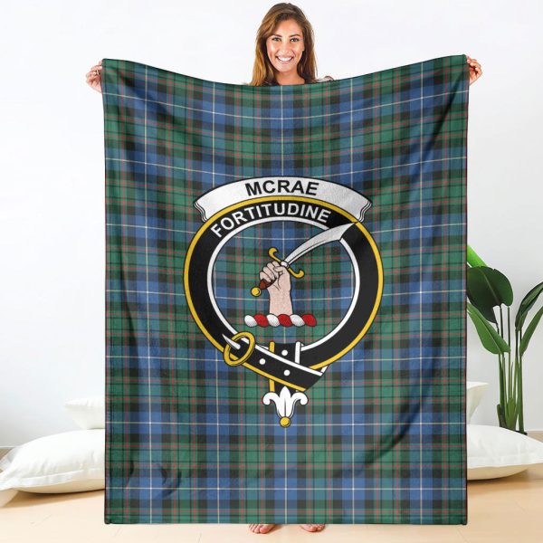 McRae Hunting Ancient Tartan Crest Blanket Cheap - Image 4