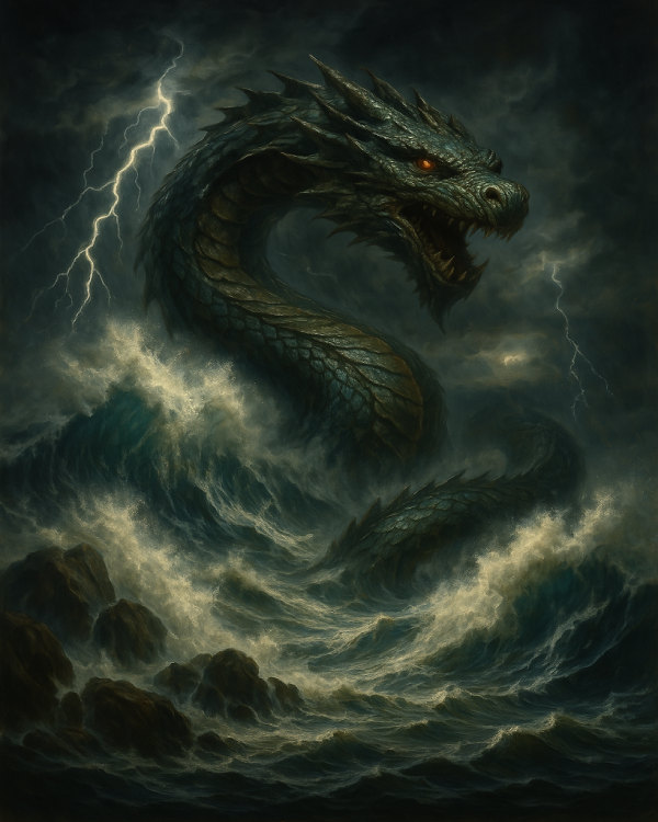 Jörmungandr – Storm Colossus | Norse Sea Serpent Fantasy Art Print For Discount